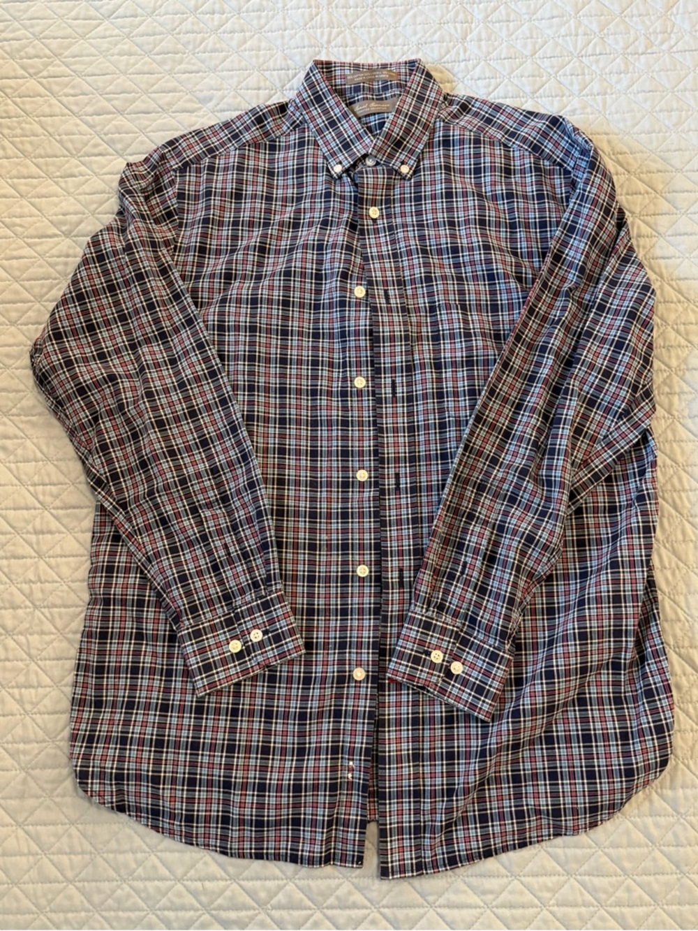 Joseph Abboud Plaid Button-Down Shirt in Blue, Red, White